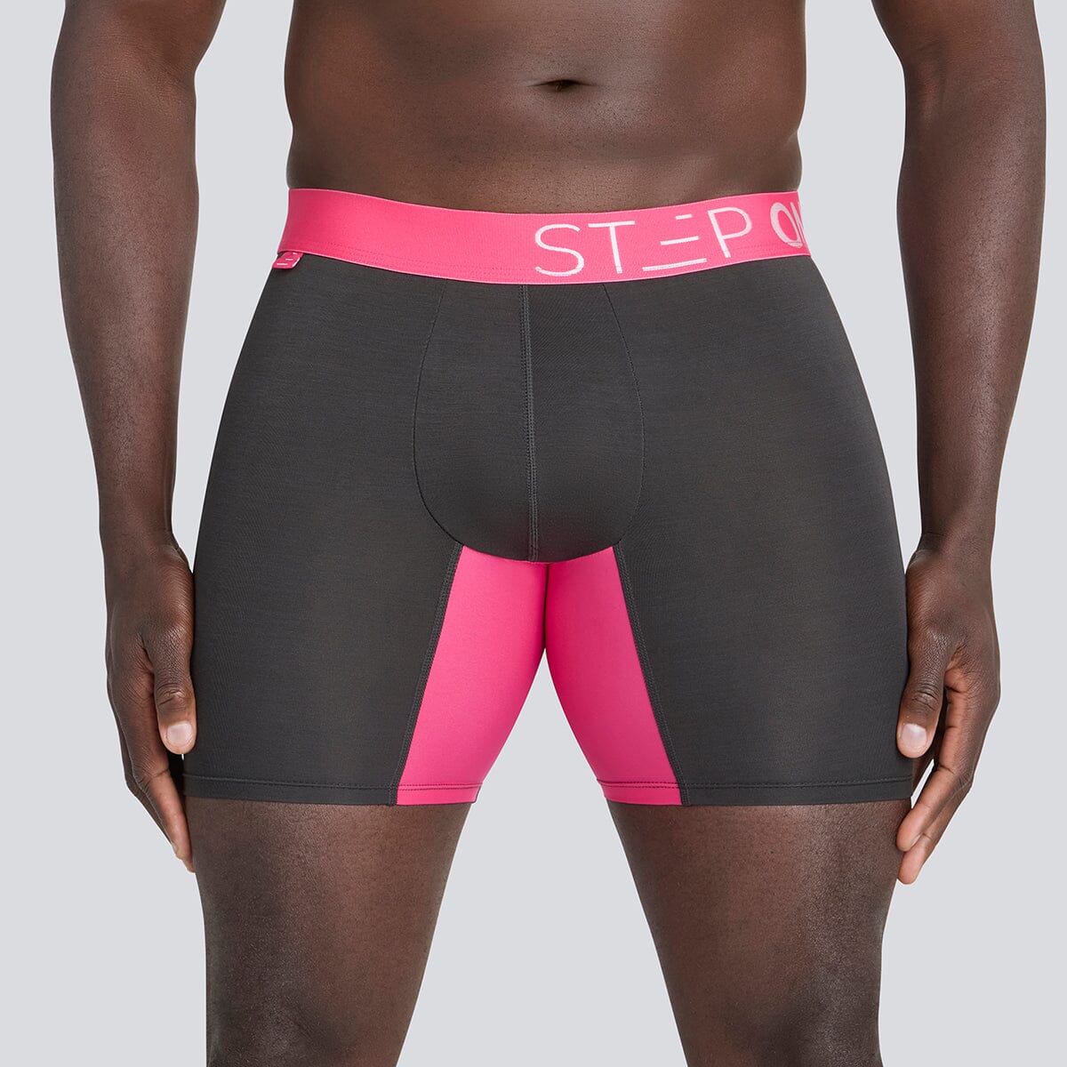 Boxer Brief - Charcoal/Pink - Bamboo Underwear - Model:Baba