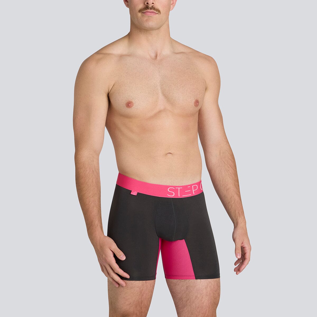 Boxer Brief - Charcoal/Pink - Bamboo Underwear - Model:Daniel F