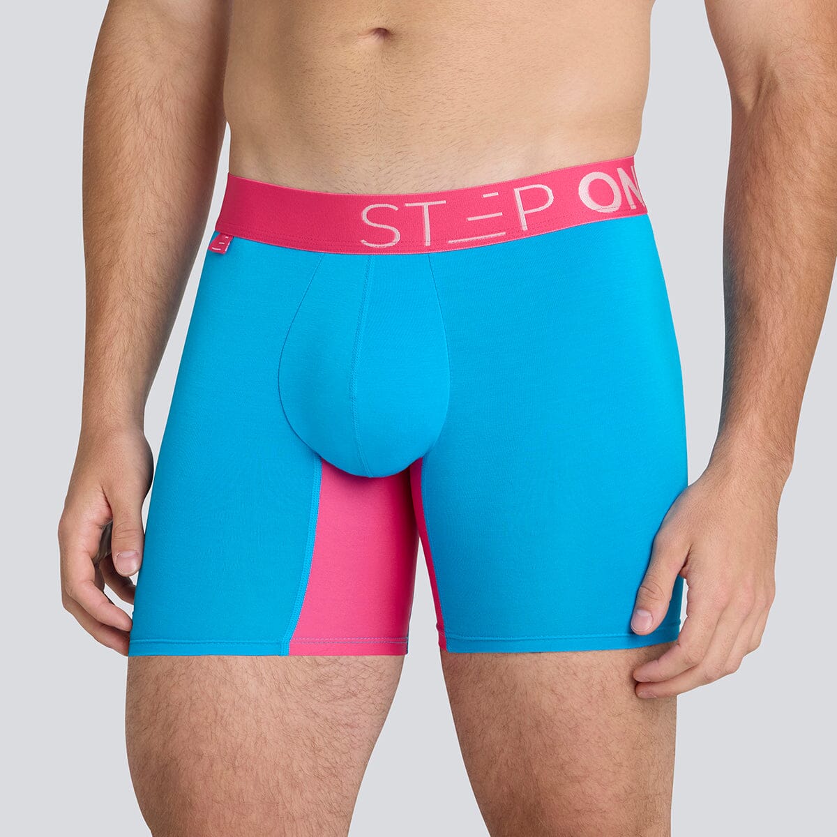 Boxer Brief - Aqua/Pink - Bamboo Underwear - Model:Daniel F