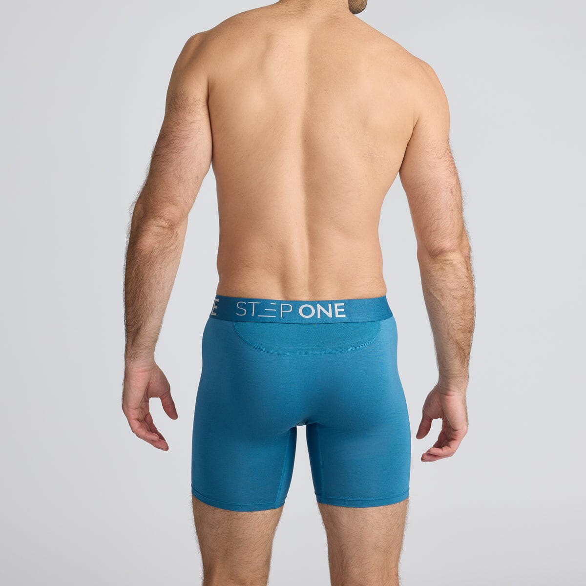 Men's Bamboo Underwear Boxers in blue - Model:Skyler