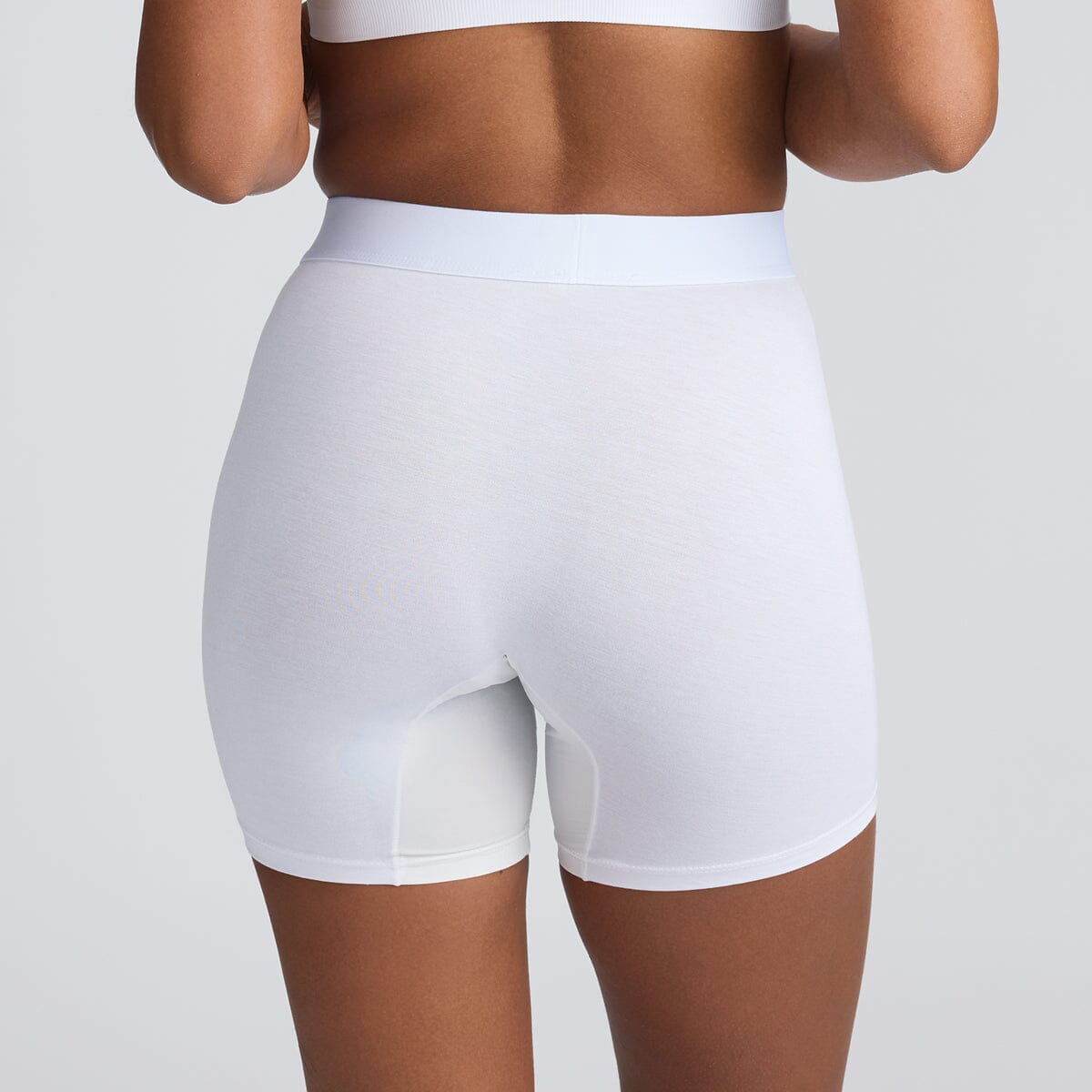 Women's Underwear Body Short in White - Model:Yolanda