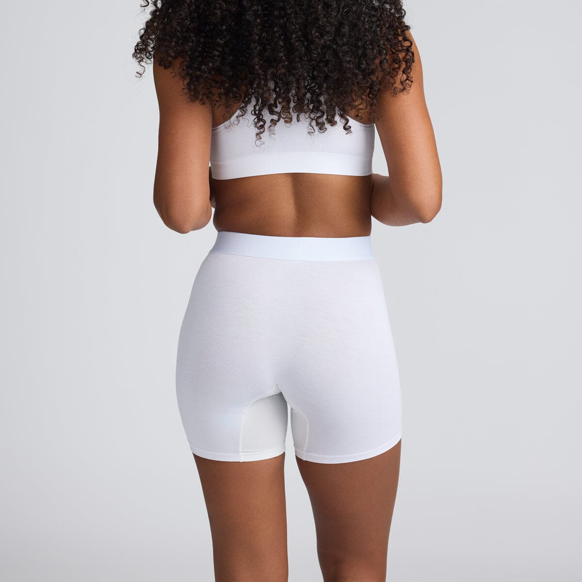 Women's Underwear Body Short in White - Model:Yolanda