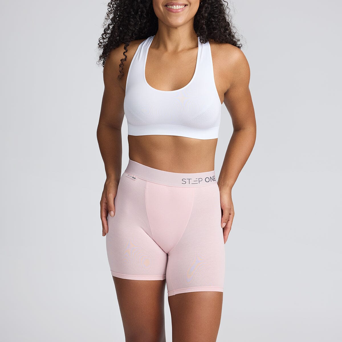 Women's Body Shorts - Blush - Bamboo Underwear - Model:Yolanda