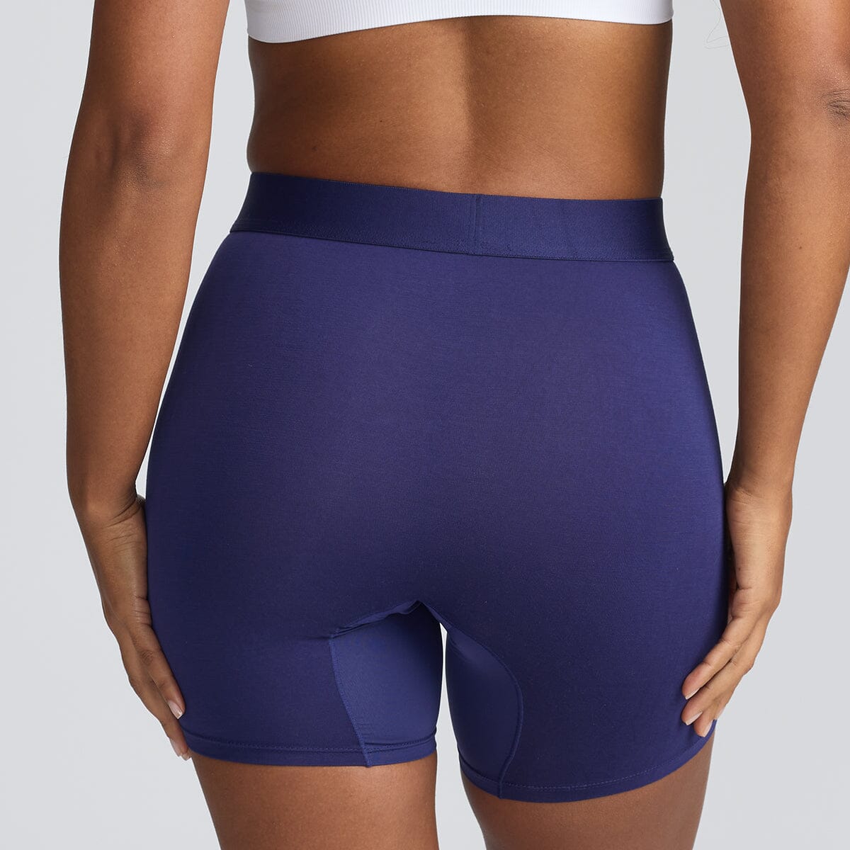 Women's Body Shorts - Midnight Blues - Bamboo Underwear - Model:Yolanda