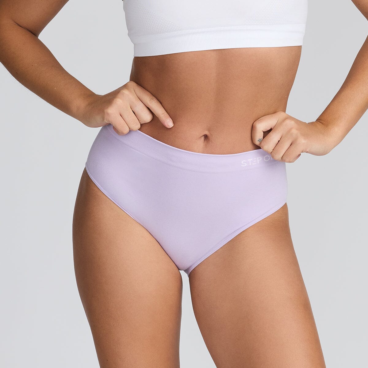 Purple Seamless Underwear at Step One - Model:Elke