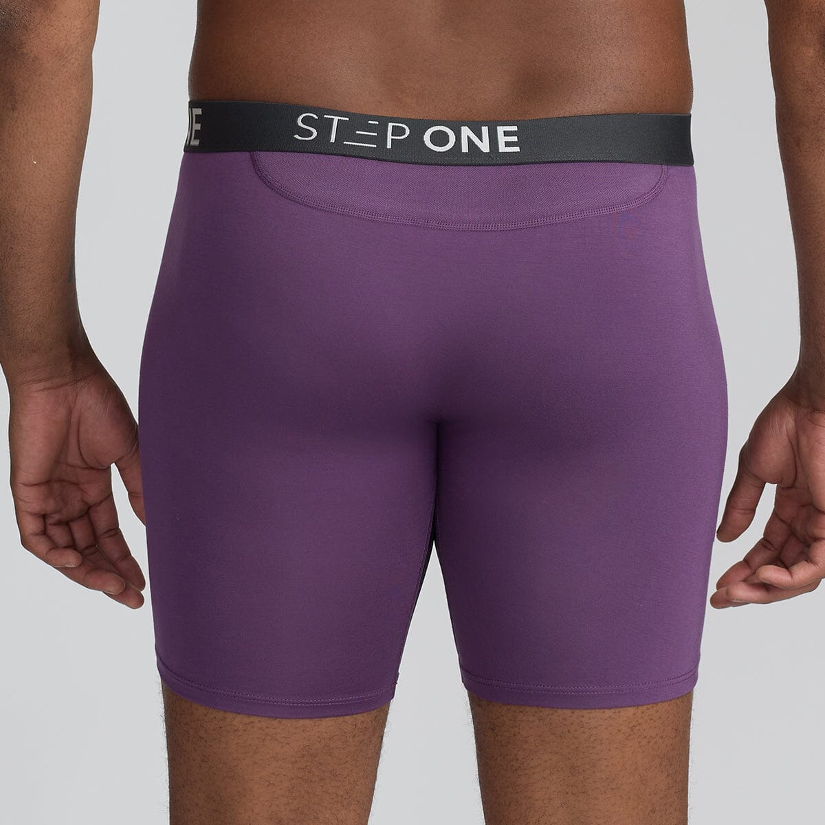 Men's Bamboo Underwear Boxers in purple - Model:Corey