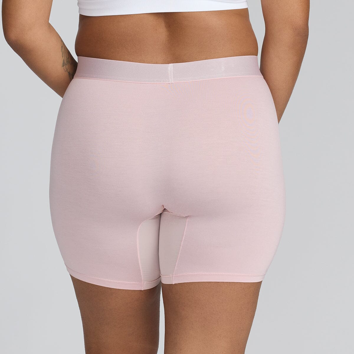 Women's Body Shorts - Blush - Bamboo Underwear - Model:Fabiana