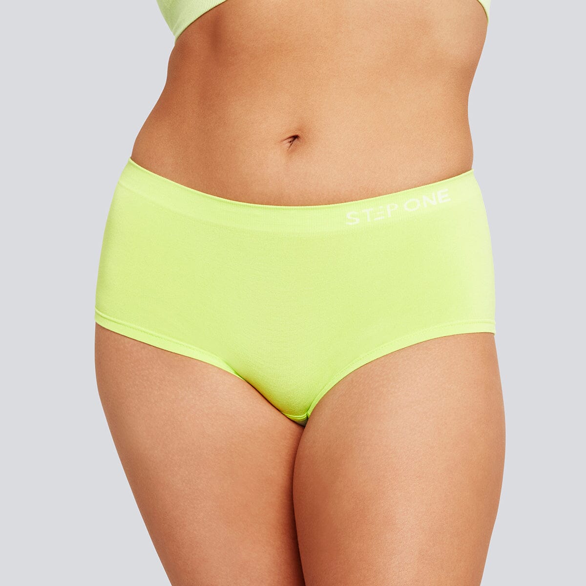 Women's SmoothFit Boyleg - Acid Lime - Bamboo Underwear - Model:Natalia