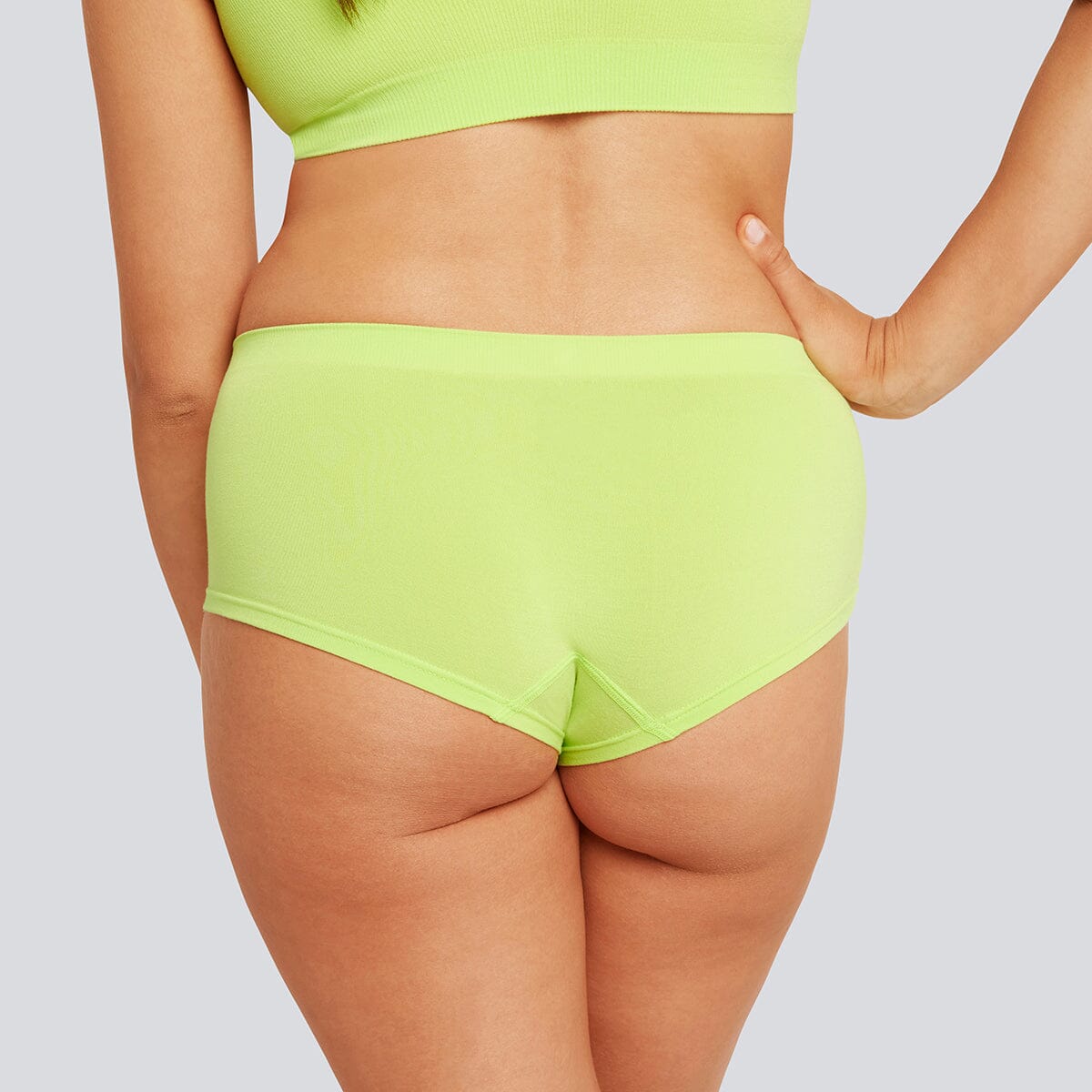 Women's SmoothFit Boyleg - Acid Lime - Bamboo Underwear - Model:Natalia