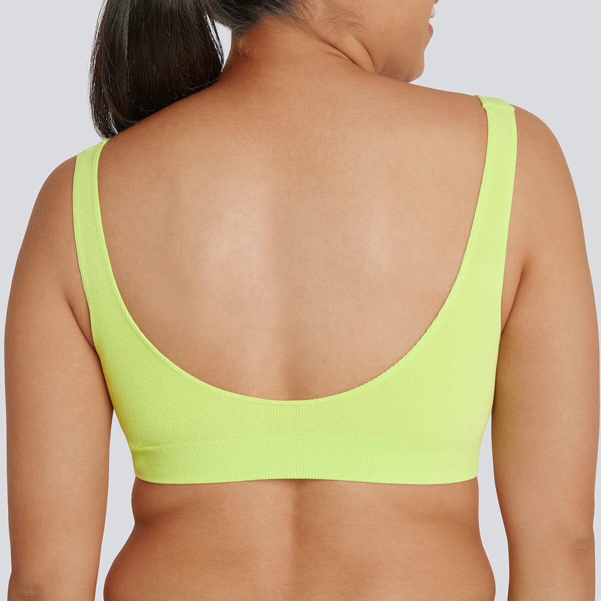 Women's SmoothFit Padded Bra - Acid Lime - Bamboo Underwear - Model:Natalia