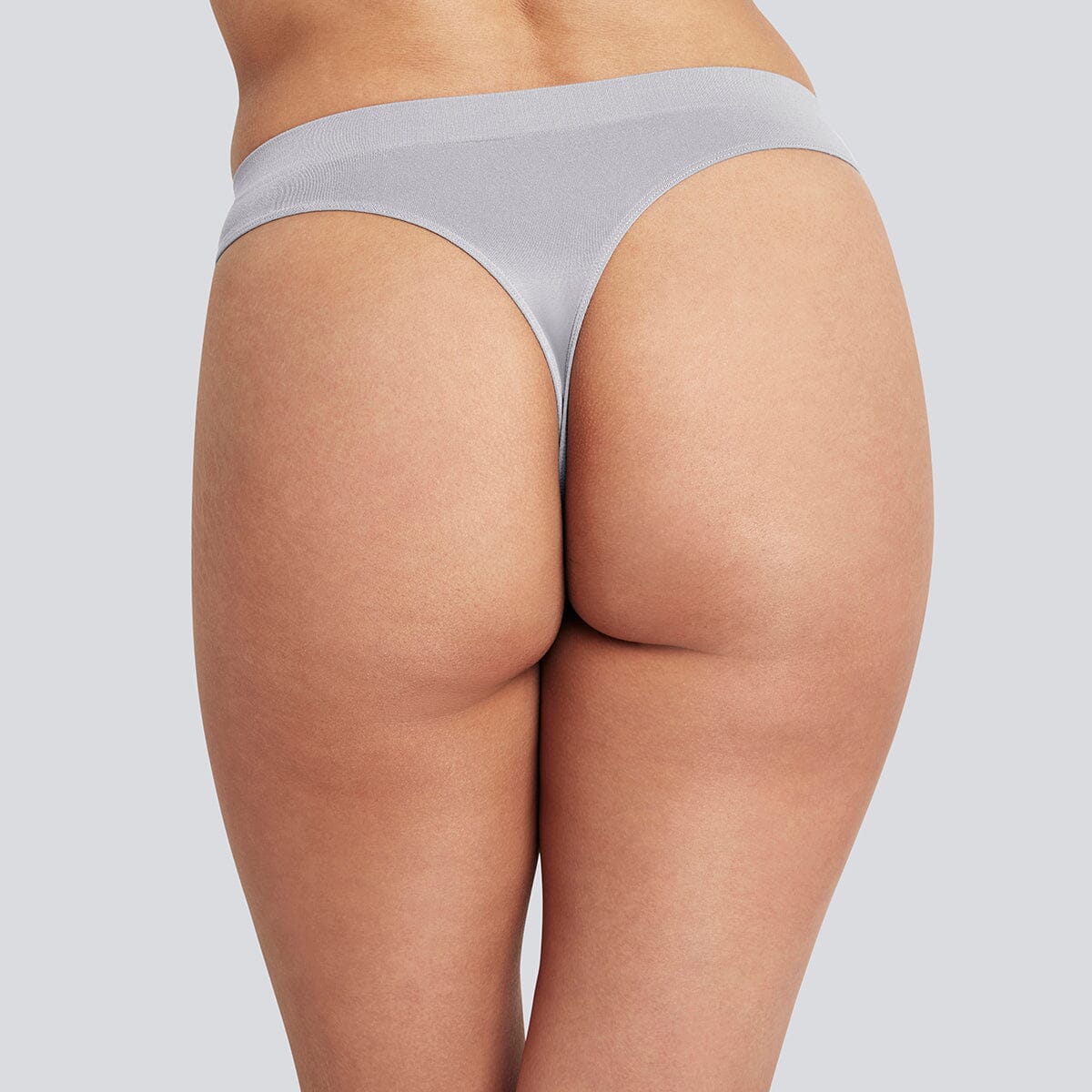 Women's SmoothFit Thong - Grey - Bamboo Underwear - Model:Natalia