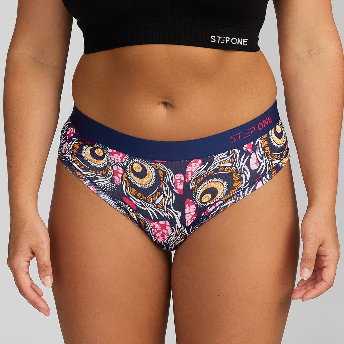 Women's Bikini Brief - African Pattern - Bamboo Underwear - Model:Alexandra