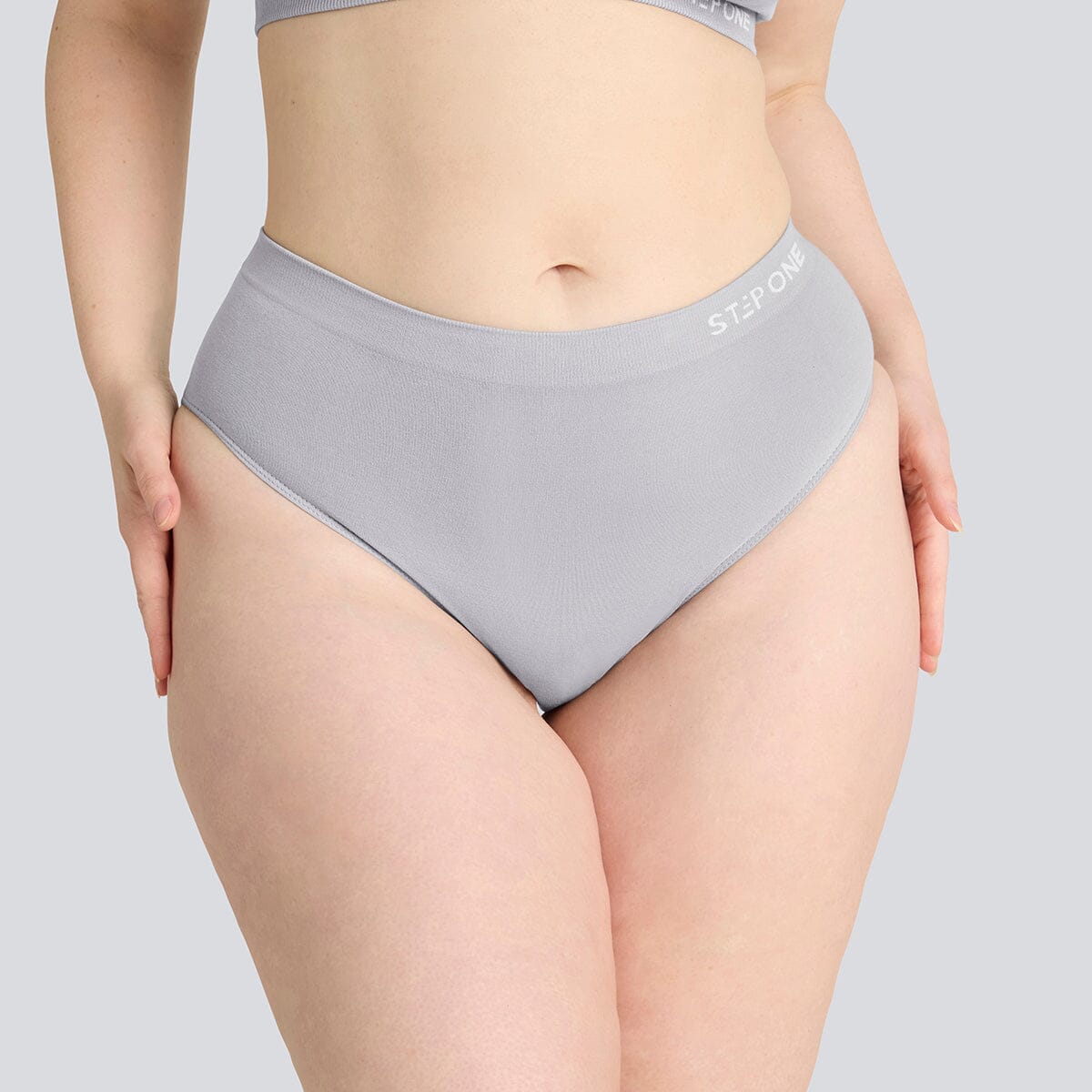 Women's SmoothFit Bikini Brief - Ultimate Grey - Bamboo Underwear - Model:Ashleigh