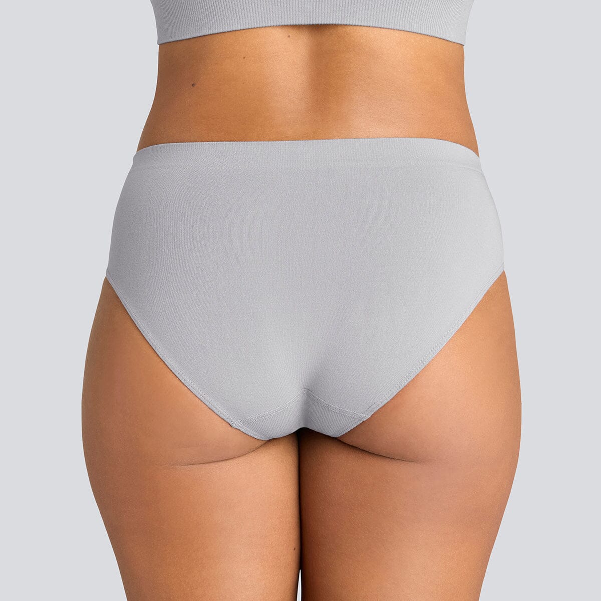 Women's SmoothFit Bikini Brief - Ultimate Grey - Bamboo Underwear - Model:Yolanda