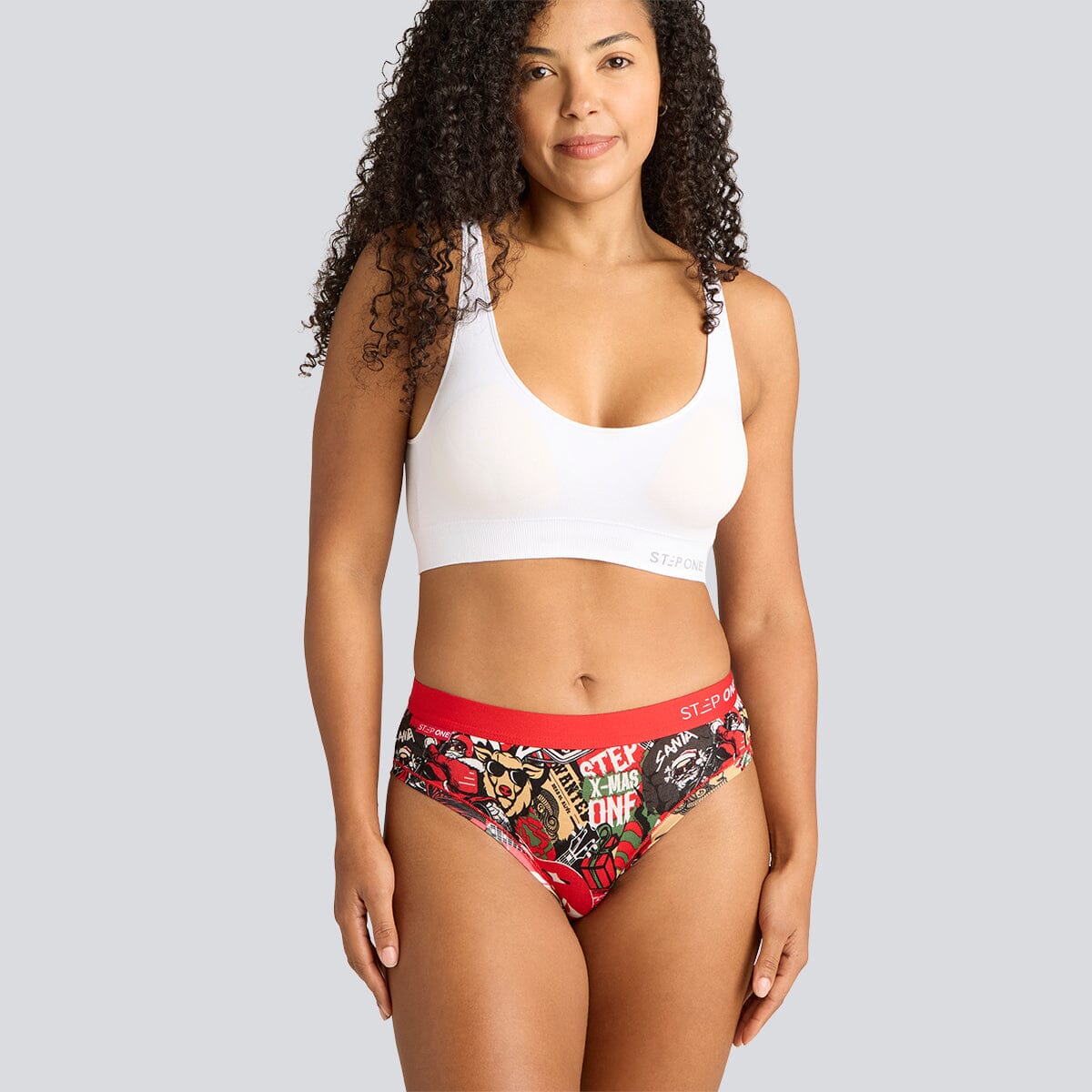 Women's Bikini Brief - Christmas Biker - Bamboo Underwear - Model:Yolanda